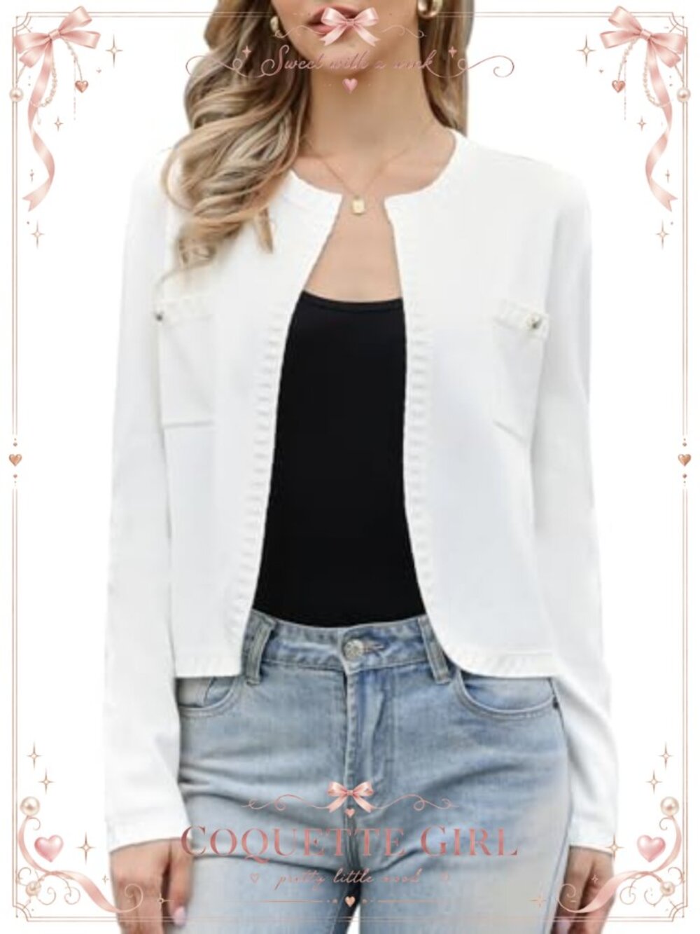 Long Sleeve Button Down Cropped Cardigan Shrug Soft Knit